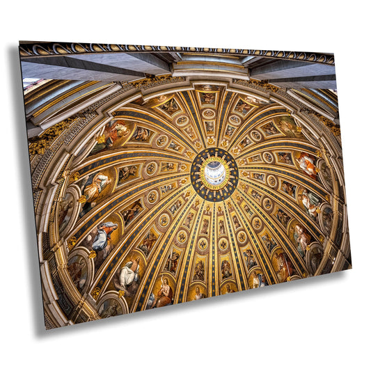 Vatican Dome Ceiling, Cathedral, Italy Photography, Rome Art, Architecture, Vatican, Dome, Catholic Gift, Christian Gift, Gold Ceiling