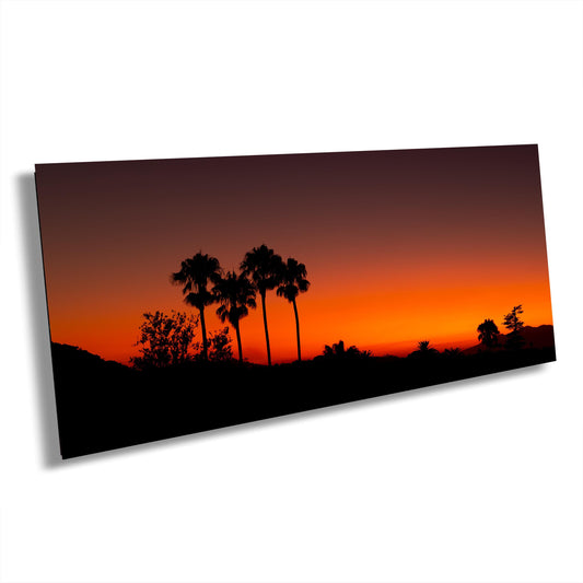 Santa Barbara Red Sunset on Canvas, Landscape Image, Canvas Print, Canvas Wall Art, Santa Barbara Night, Palm Trees Silhouette