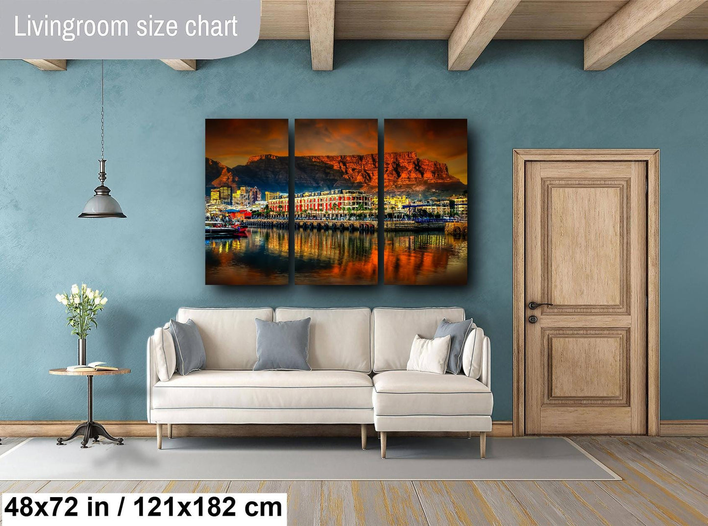 Cape Town Table Mountain Wall Decor, Sunrise on Mountain, Fine Art Canvas Print, South Africa Landscape Art, Cape Grace Hotel, Travel