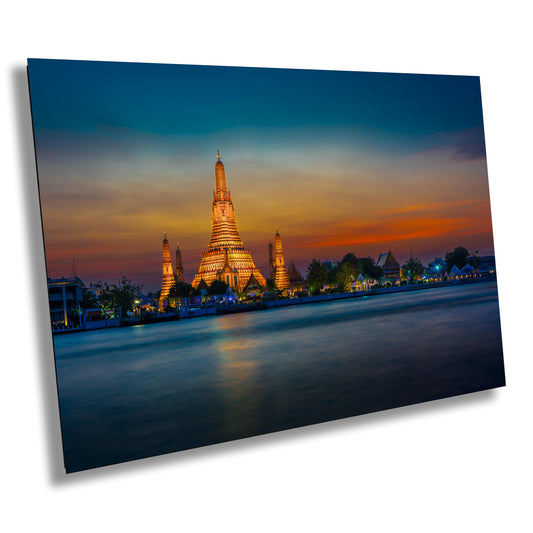 Wat Arun Temple, Thailand Photography, Bangkok, River, Canvas Wall Art, Bangkok Photo, Temple Decor, Travel Photo, Dusk, Sunset