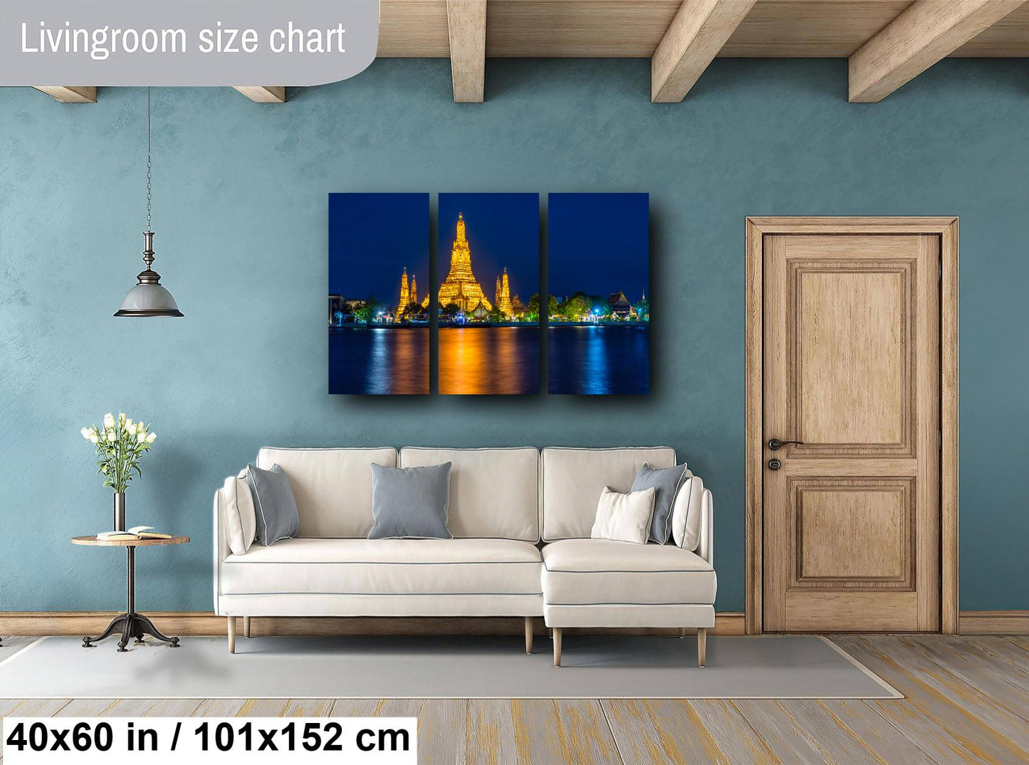 Wat Arun Temple, Thailand Photography, Bangkok River, Canvas Wall Art, Bangkok Photo, Temple Decor, Travel Photo, Dusk, Sunset, night photo