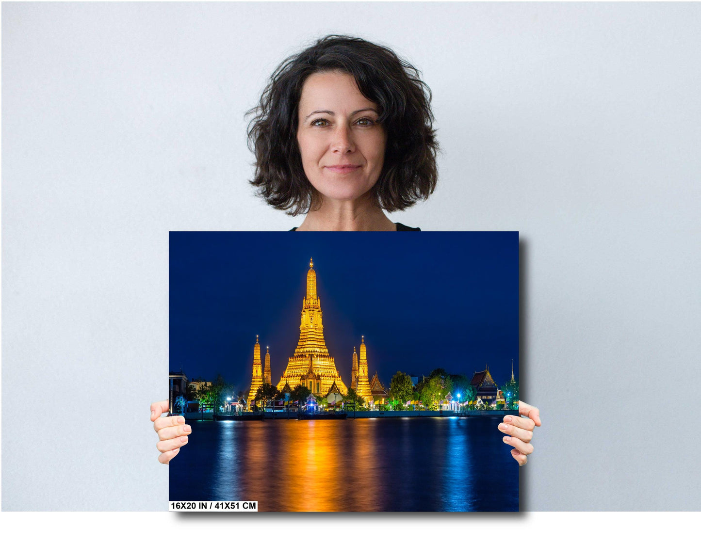 Wat Arun Temple, Thailand Photography, Bangkok River, Canvas Wall Art, Bangkok Photo, Temple Decor, Travel Photo, Dusk, Sunset, night photo