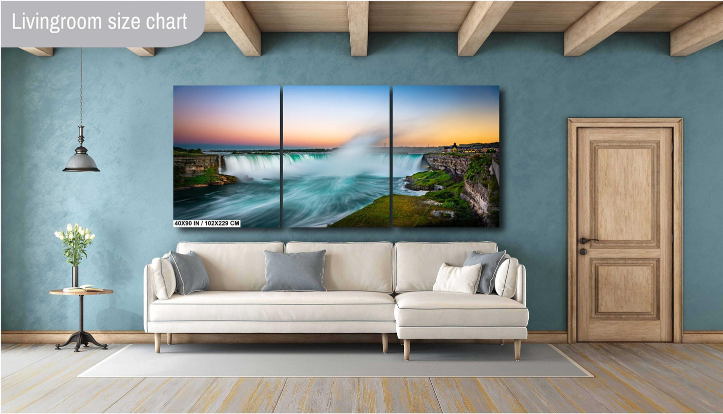 Niagara Falls Canvas Print, Waterfalls Photo| Horseshoe Falls Pink Sunset, Canvas Print,  Canvas Wall Art