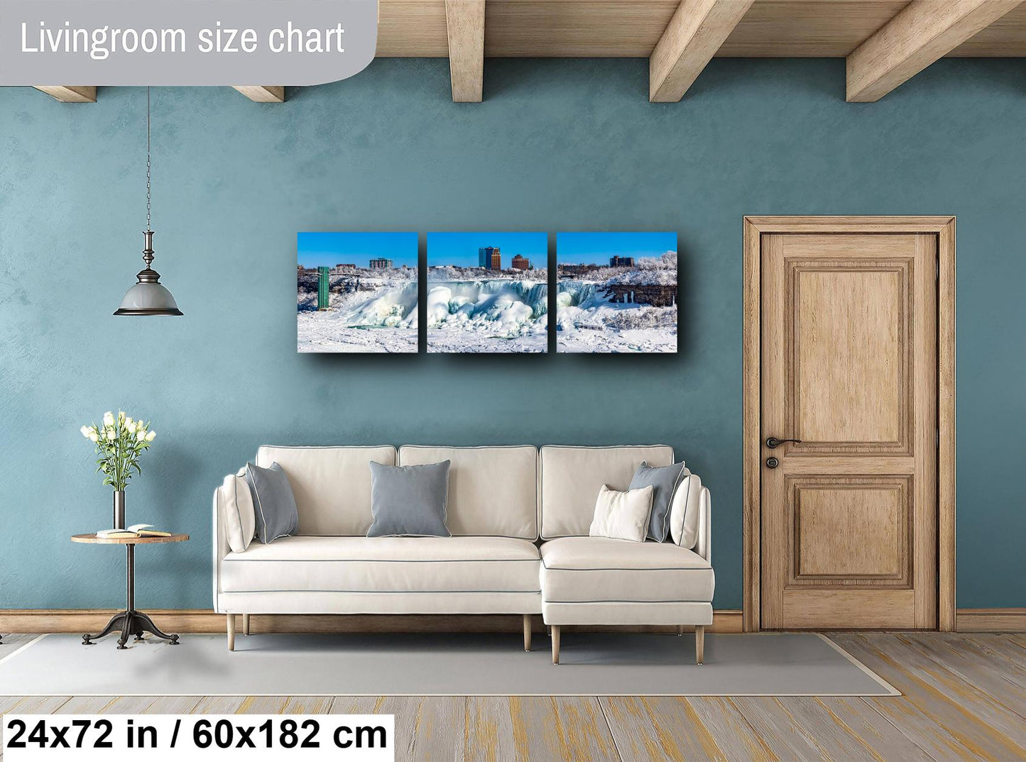 Niagara Falls Panorama, Waterfalls Image, Photo Art, Canvas Print, Home Decor, Wall Art, Waterfalls, Ice Photography, Landscape, Snowfall