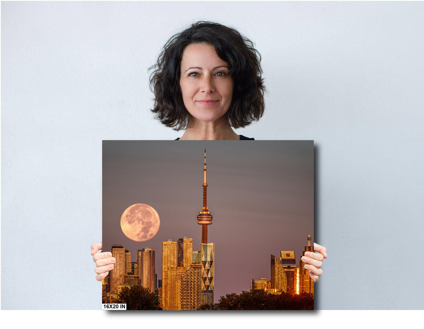 Toronto Cityscape Print, Toronto Picture Print, Full Blue Moon, Canada Decor, Toronto Wall art, Large Canvas Wall Art, CN Tower, Home Decor