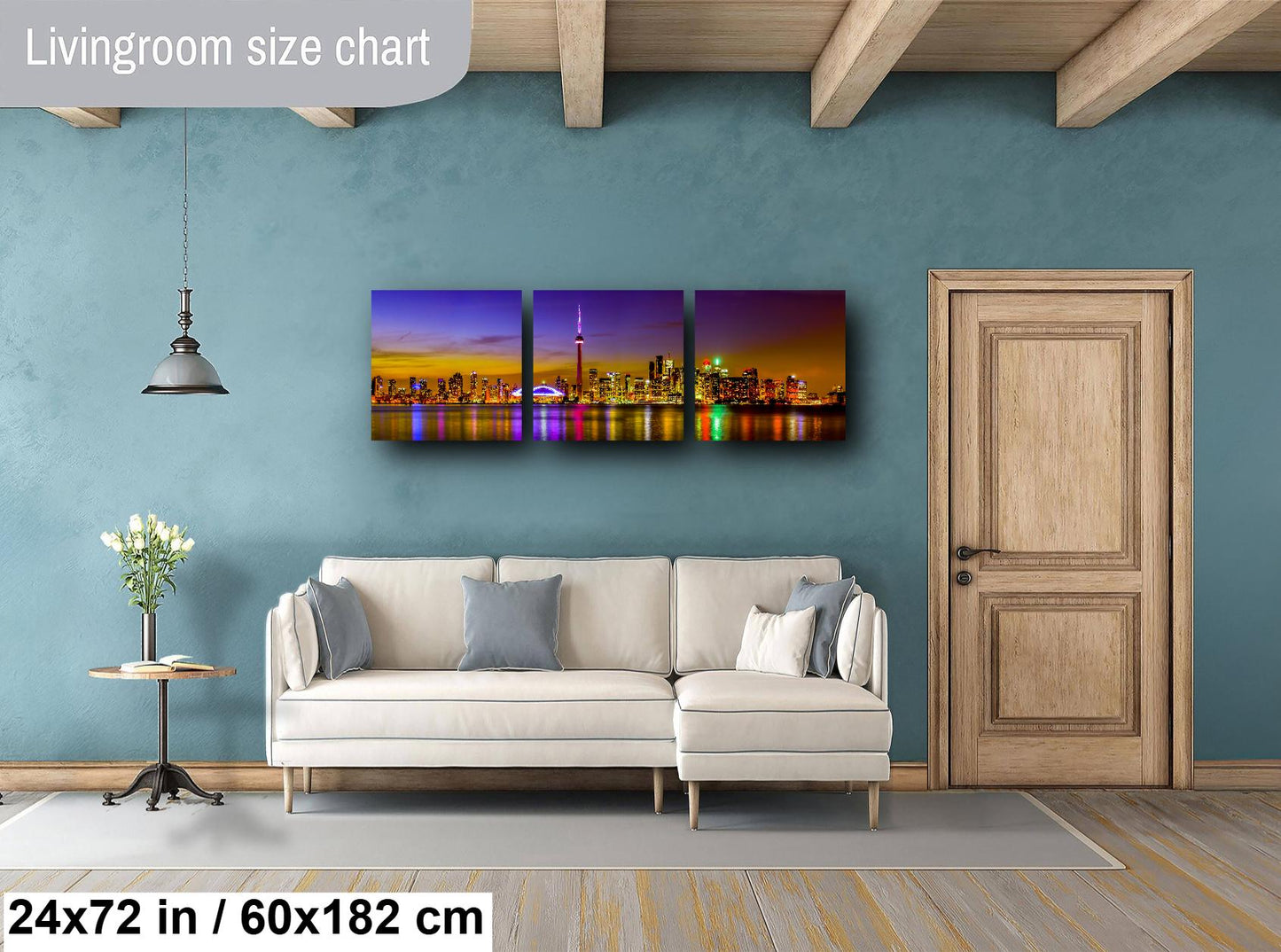 Toronto Skyline Photography, Panorama Art, Canvas Print, Canvas Wall Art, CN Tower, Night Cityscape, Large Canvas, Gift, Travel, Toronto Art