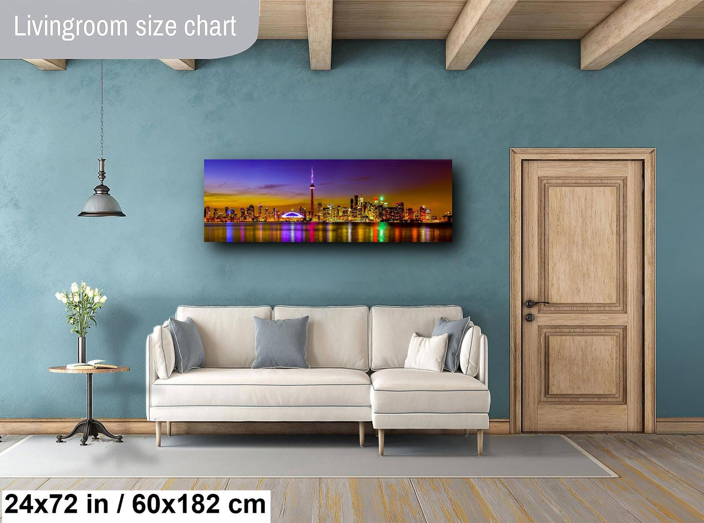 Toronto Skyline Photography, Panorama Art, Canvas Print, Canvas Wall Art, CN Tower, Night Cityscape, Large Canvas, Gift, Travel, Toronto Art