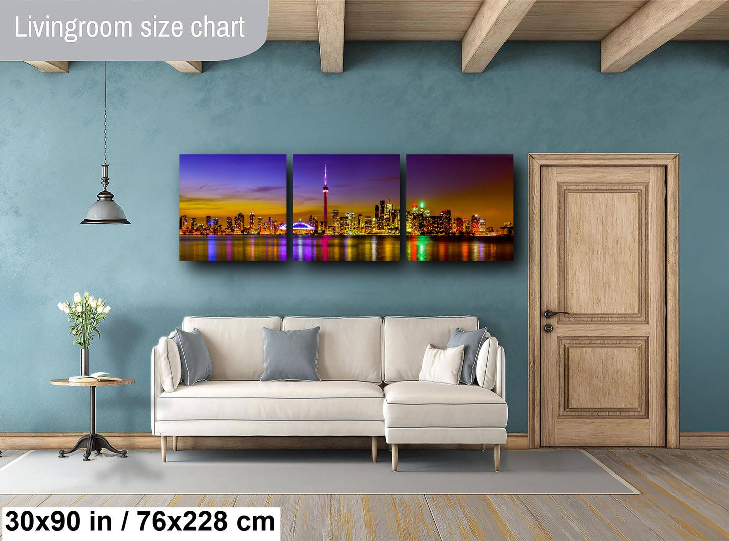 Toronto Skyline Photography, Panorama Art, Canvas Print, Canvas Wall Art, CN Tower, Night Cityscape, Large Canvas, Gift, Travel, Toronto Art