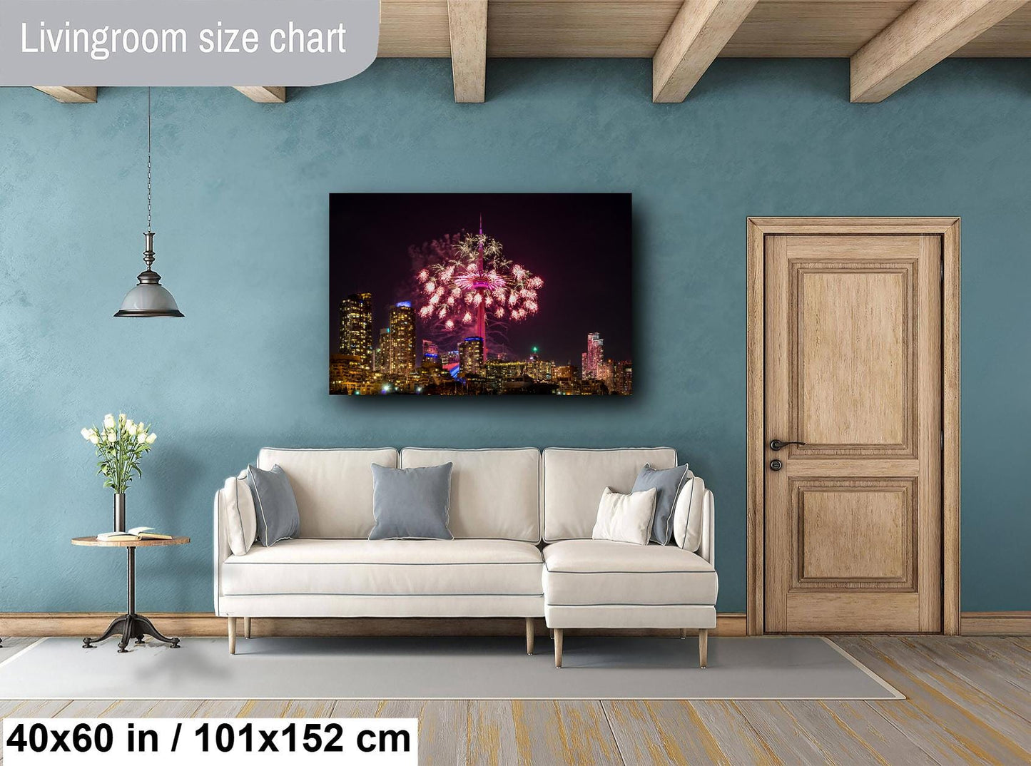 Toronto CN Tower Fireworks Print, Skyline, Photo Art, Canvas Print, Home Decor, Canvas Wall Art, Cityscape, Skyline Photo