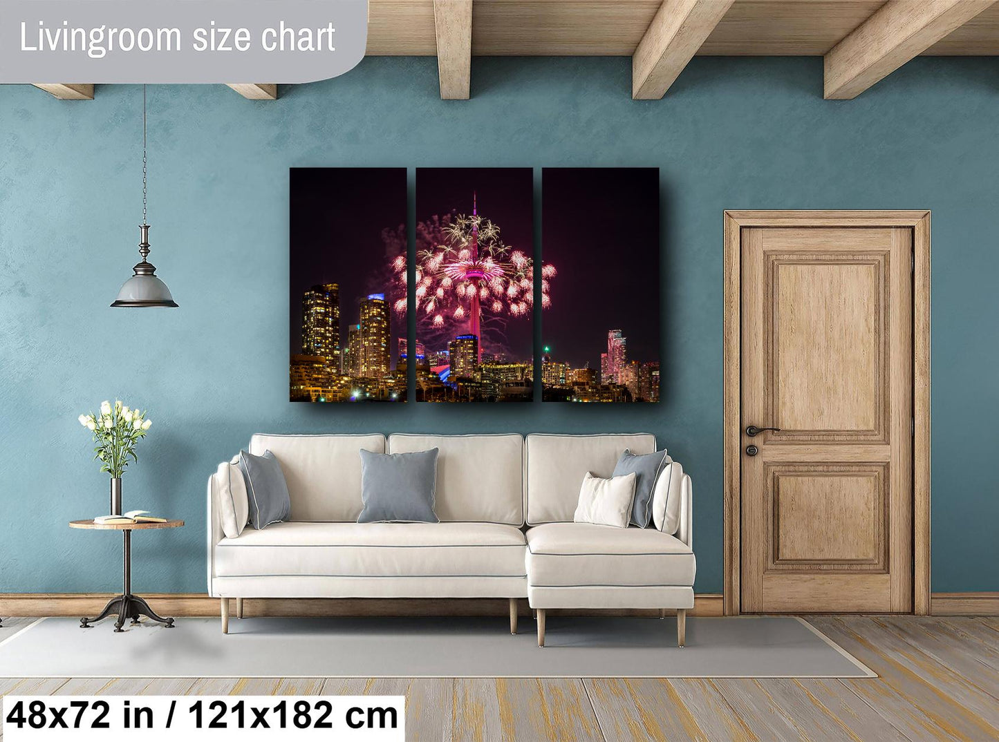 Toronto CN Tower Fireworks Print, Skyline, Photo Art, Canvas Print, Home Decor, Canvas Wall Art, Cityscape, Skyline Photo