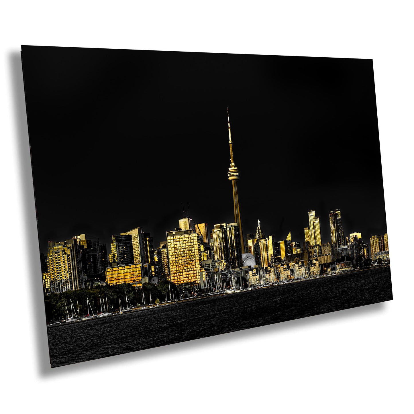 Toronto Night Skyline Canvas, Gold Buildings, Canvas Print, Home Decor, Canvas Wall Art, Fine Art Photography, Toronto Art, Modern Art