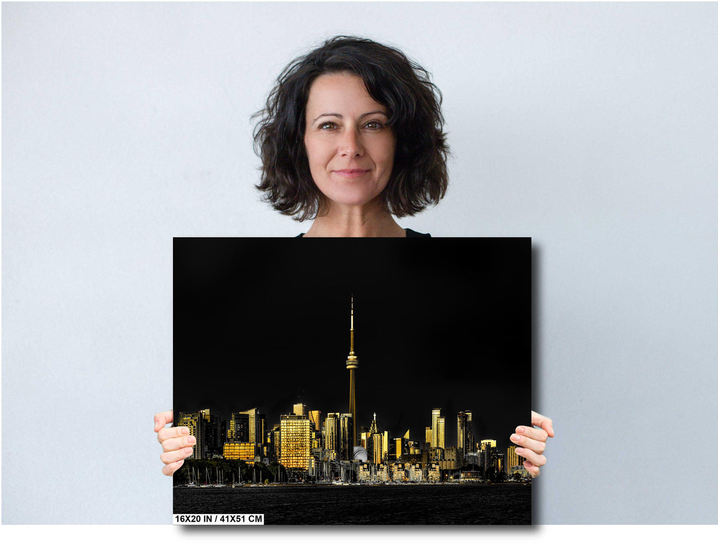 Toronto Night Skyline Canvas, Gold Buildings, Canvas Print, Home Decor, Canvas Wall Art, Fine Art Photography, Toronto Art, Modern Art