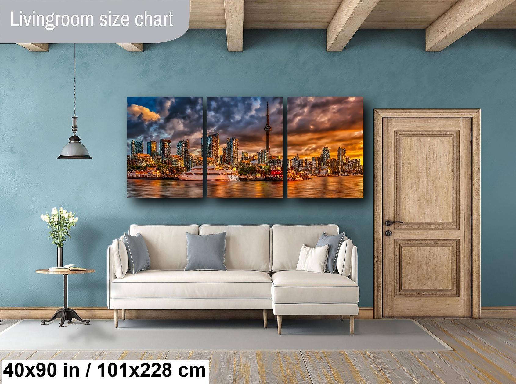 Toronto skyline, sunrise harbor, golden cityscape, moody sunrise, Toronto art print, urban photography, Toronto wall art, city skyline photo, dawn in Toronto, waterfront reflection, Toronto harbor, dramatic sky print, Canadian skyline