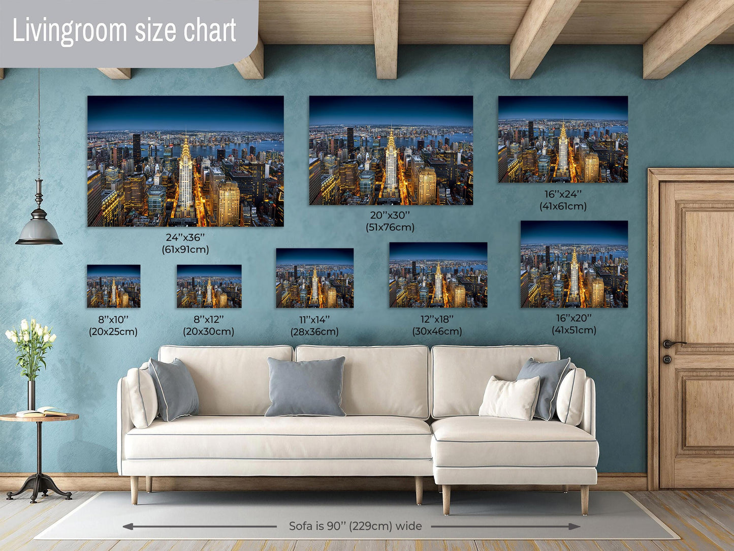 New York City Skyline, Fine Art Print, Cityscape, Huge Canvas, Modern City Wall Art, Chrysler Building Print, City Landscape Art Deco, Gift