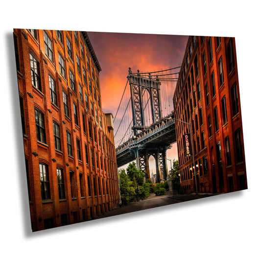 Brooklyn NY Skyline, Fine Art Print, Cityscape, Huge Canvas, Modern City Wall Art, Manhattan Bridge Print, DUMBO Cityscape