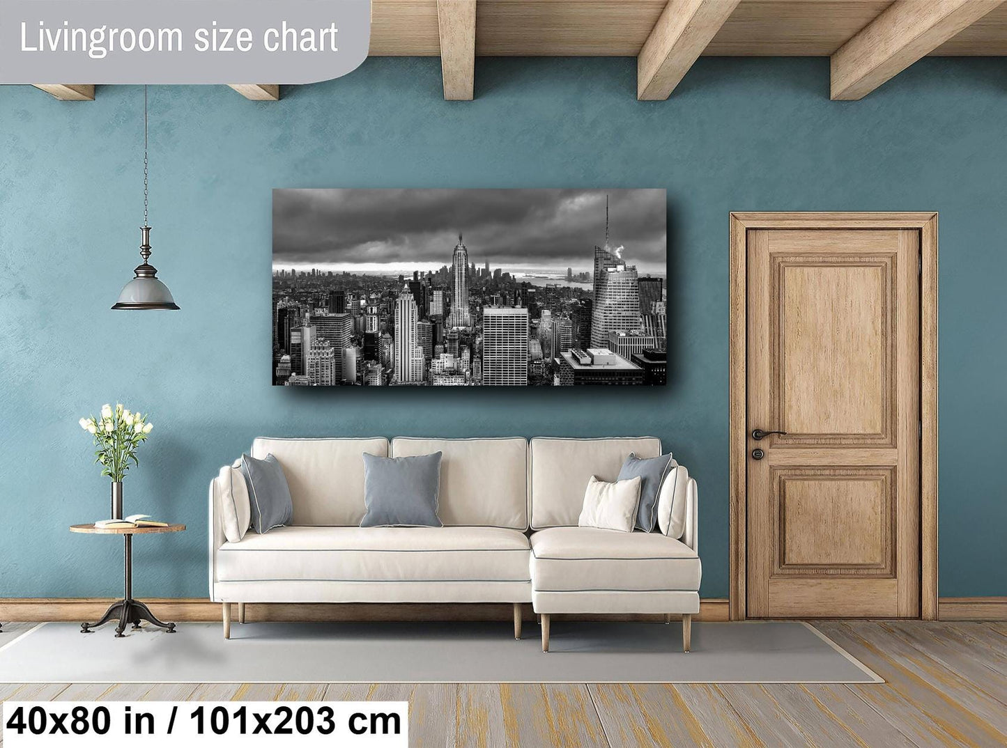 New York Skyline Print, Black and White Art, Canvas Wall Art, Cityscape Image, Photo Art, Art Deco Building, Canvas Print