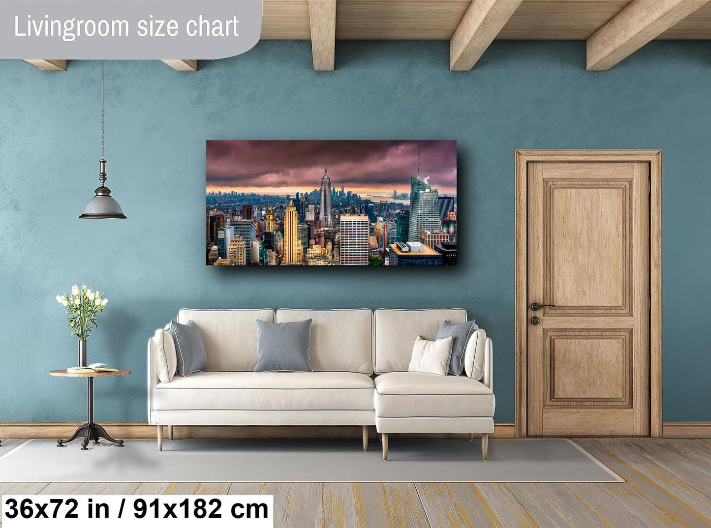 New York Skyline Print, Canvas Wall Art, Cityscape Image, Photo Art, Canvas Print, Art Deco Buildings