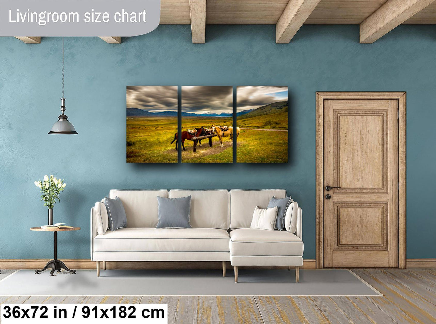 Patagonia Horses Canvas Print, Painterly Photo Art, Landscape Photography, Canvas Print, Canvas Wall Art |