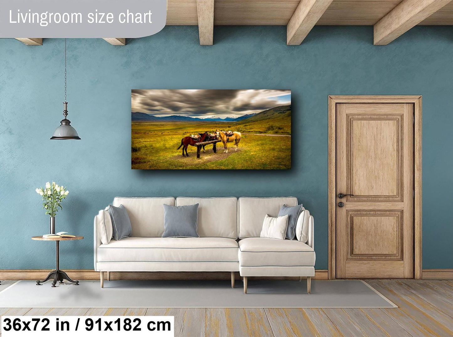 Patagonia Horses Canvas Print, Painterly Photo Art, Landscape Photography, Canvas Print, Canvas Wall Art |