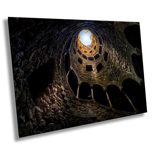 Initiation Well Canvas, Sintra Photography, Portugal Print, Quinta da Regaleira, Travel Art, Templars, Portugal Wall Art, Fine Art Photo