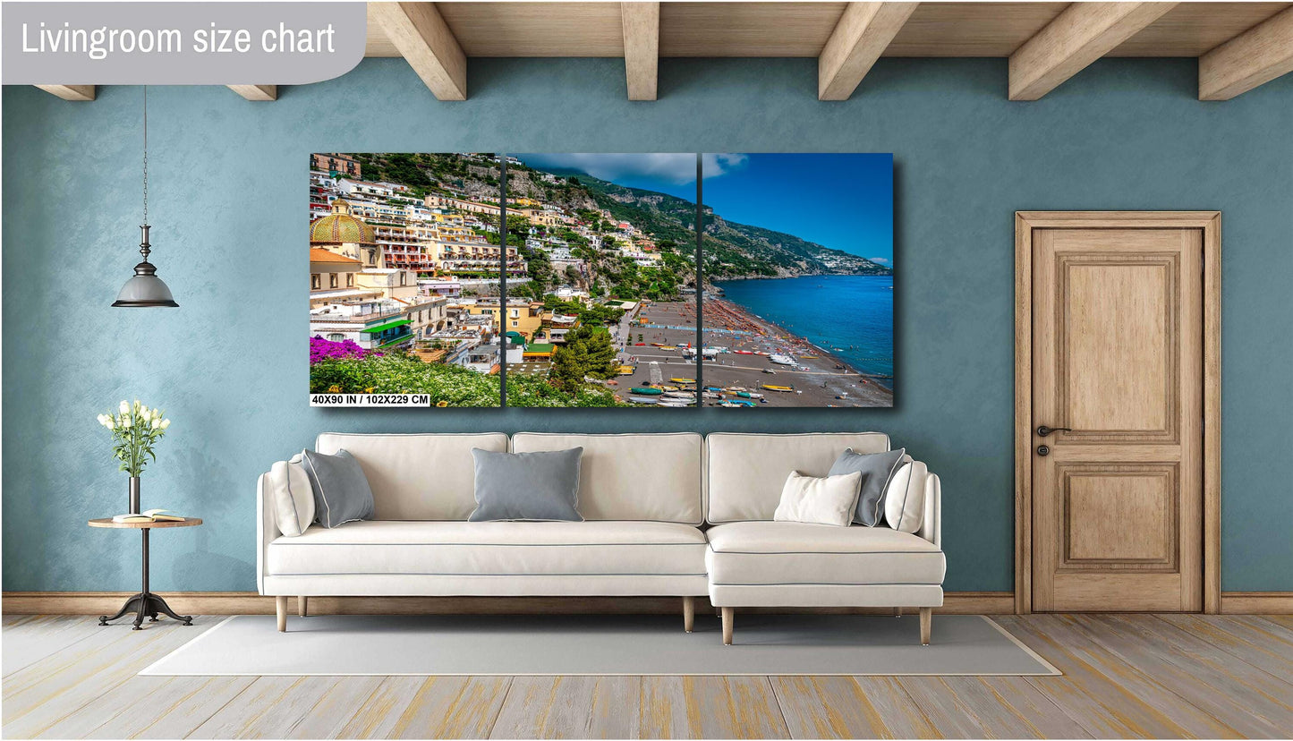 Positano Italy Canvas Print, Italy Photography, Amalfi Coast Photo, Beachfront, Positano Photography