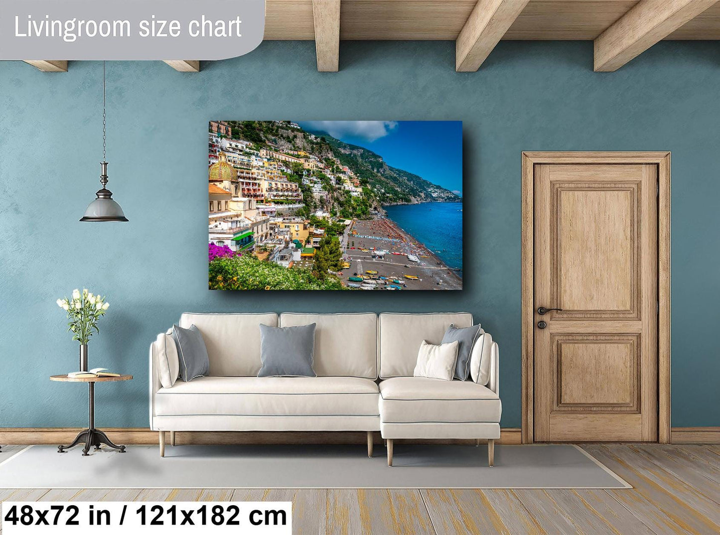 Positano Italy Canvas Print, Italy Photography, Amalfi Coast Photo, Beachfront, Positano Photography