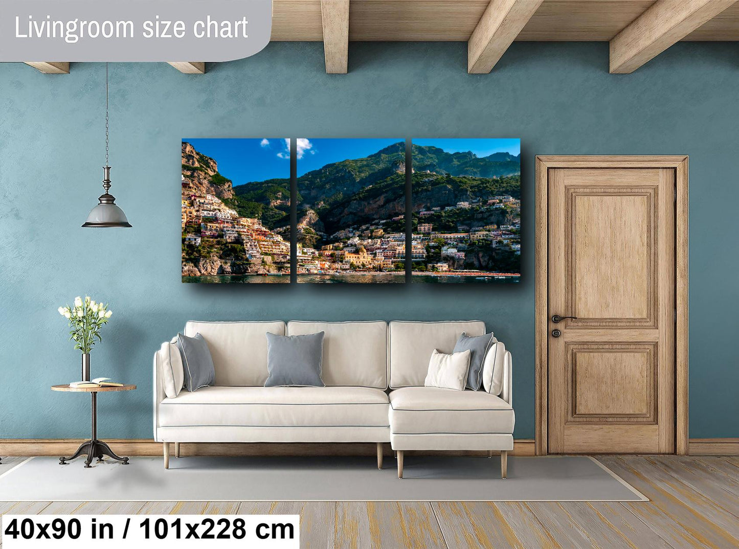 Positano Italy Landscape, Amalfi Coast, Italy Photography, Canvas Wall Art, Honeymoon, Positano Photo, Italian Home Decor, Summer in Italy