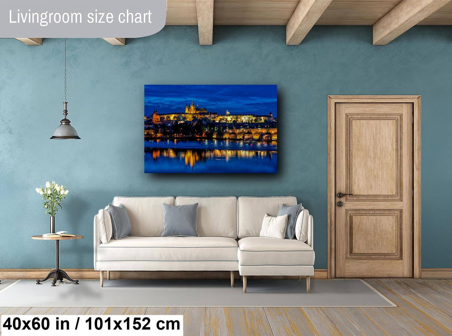 Prague Castle on Canvas, Cityscape Print, Photo Art, Prague Photography, Canvas Wall Art, Prague Czech Republic, Charles Bridge, River