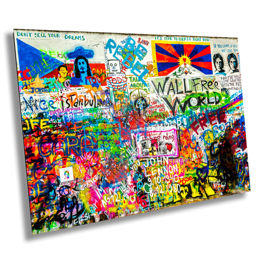 Prague Lennon Wall Canvas Art, John Lennon Graffiti Print, Photo Art, Prague Photography, Canvas Wall Art, Abstract Decor, Street Art