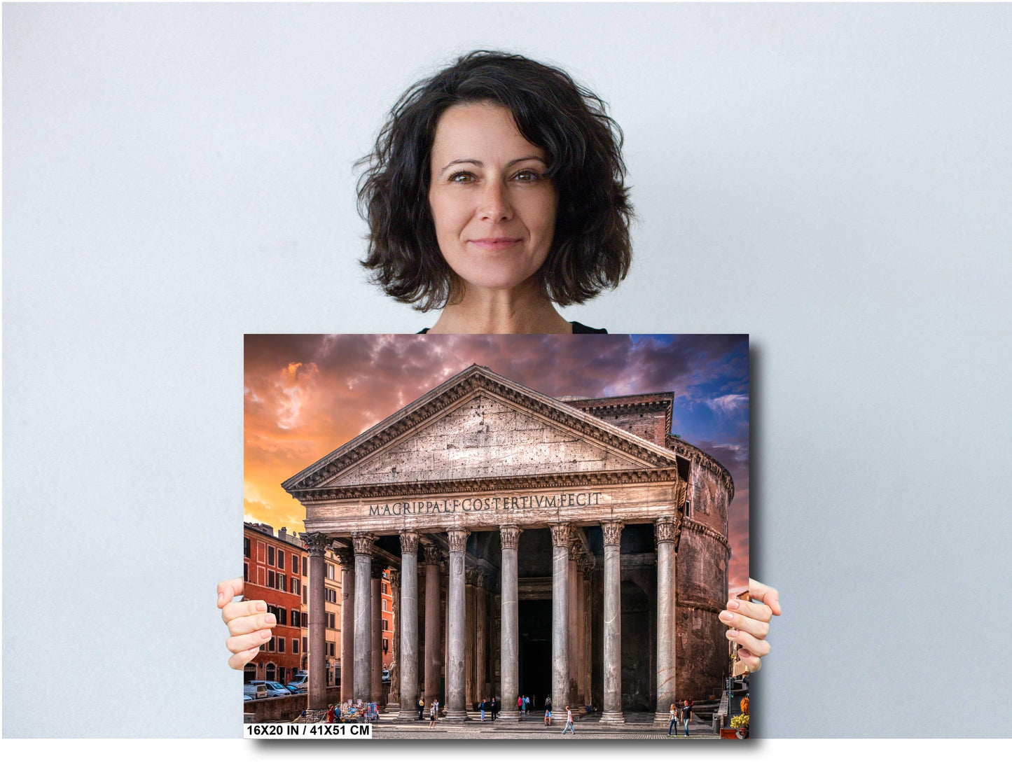 Rome Pantheon on Canvas, Pantheon Art, Rome Street Scene Print, Italy Photograph, Canvas Wall Art, Sunrise on Pantheon, Gift, Travel