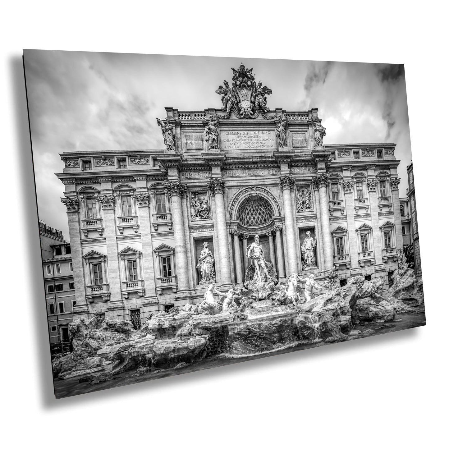 Rome Trevi Fountain Black and White Photo, Rome Italy Print, Italy Photography, Canvas Wall Art, Rome Fountain, Anniversary Gift, Travel