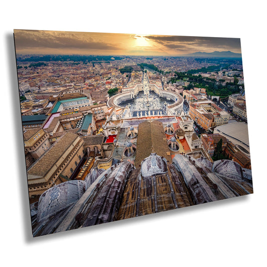 Rome Vatican Sunrise, Vatican City, Religious Building, Rome Wall Art, Rome Wall Poster Gift. Large Print,