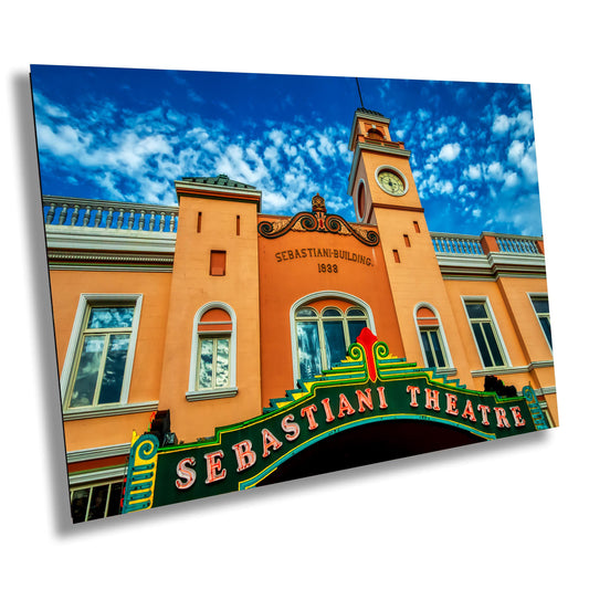 Sebastiani Theatre, Movie Theatre on Canvas, Architecture Image, Canvas Print, Canvas Wall Art, Sonoma Photography