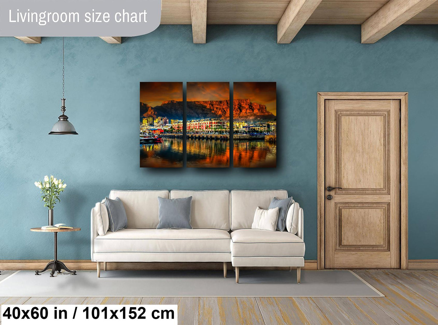 Cape Town Table Mountain Wall Decor, Sunrise on Mountain, Fine Art Canvas Print, South Africa Landscape Art, Cape Grace Hotel, Travel