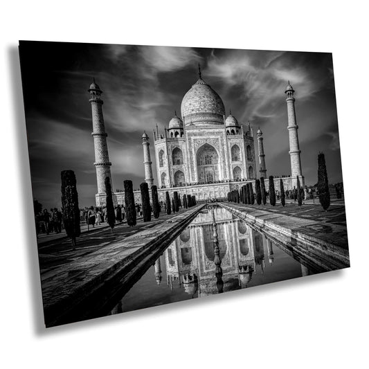 Taj Mahal Art Print, Photo Art, Black and White Canvas Print, Home Decor, Wall Art, Architecture Photography, India Photography, Travel