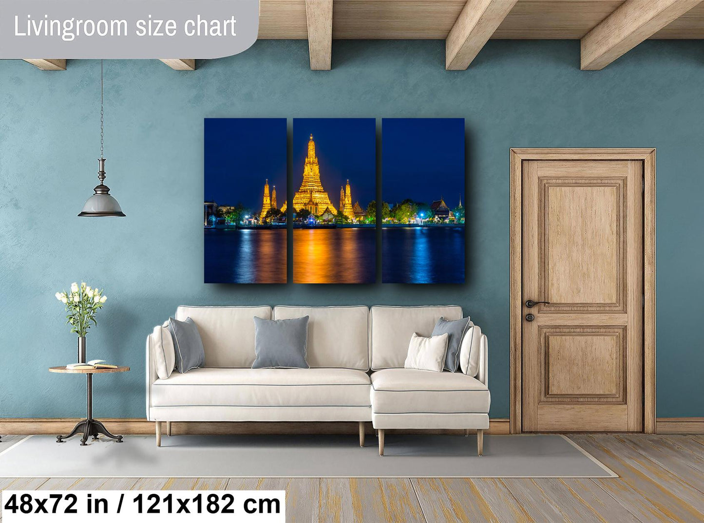 Wat Arun Temple, Thailand Photography, Bangkok River, Canvas Wall Art, Bangkok Photo, Temple Decor, Travel Photo, Dusk, Sunset, night photo