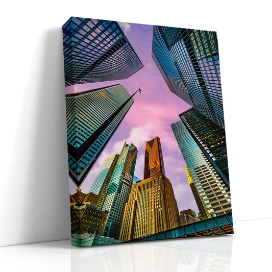 Toronto Big Banks on Canvas, Toronto Architecture, Photo Art, Toronto Skyline Print, Canvas Wall Art