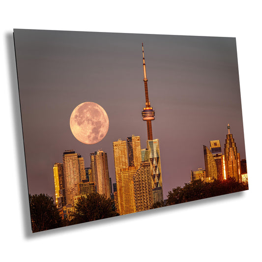 Toronto Cityscape Print, Toronto Picture Print, Full Blue Moon, Canada Decor, Toronto Wall art, Large Canvas Wall Art, CN Tower, Home Decor