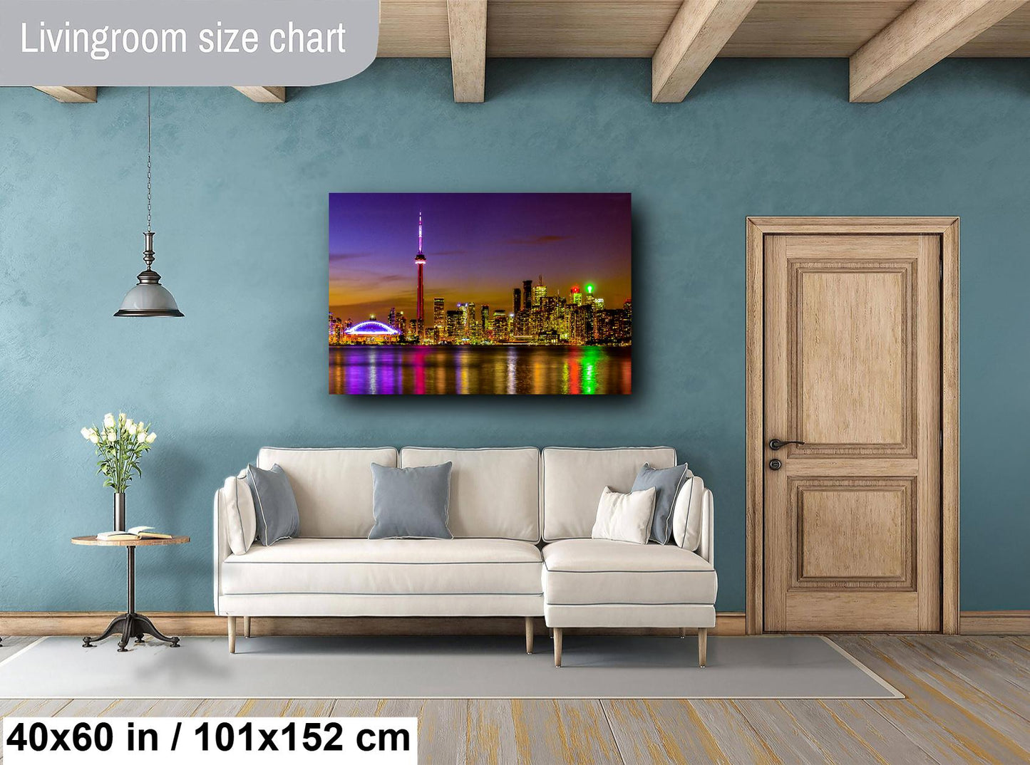 Toronto Skyline Photography, Photo Art, Canvas Print, Canvas Wall Art, CN Tower, Night Cityscape, Modern Art, Canada Poster, Gift, Travel