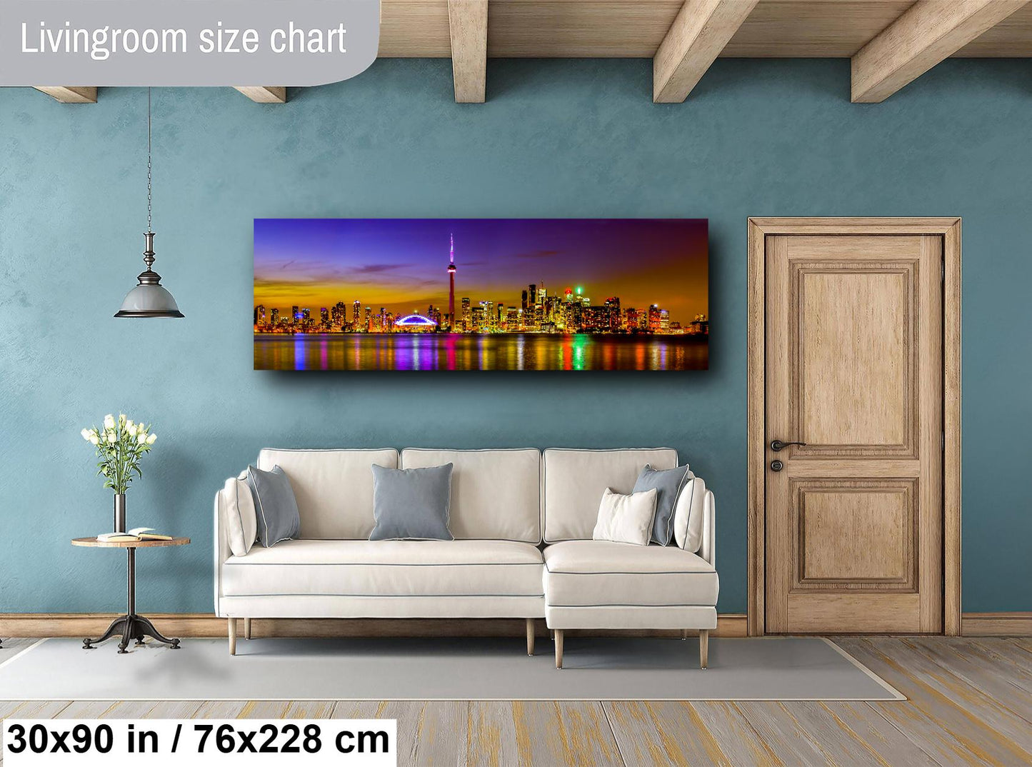 Toronto Skyline Photography, Panorama Art, Canvas Print, Canvas Wall Art, CN Tower, Night Cityscape, Large Canvas, Gift, Travel, Toronto Art