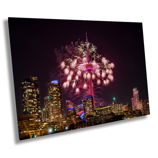 Toronto CN Tower Fireworks Print, Skyline, Photo Art, Canvas Print, Home Decor, Canvas Wall Art, Cityscape, Skyline Photo