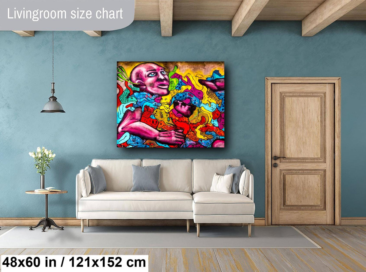 Graffiti Canvas Wall Art, Chilean Graffiti, Valparaiso Art, Canvas Print, Abstract Art, Urban Art