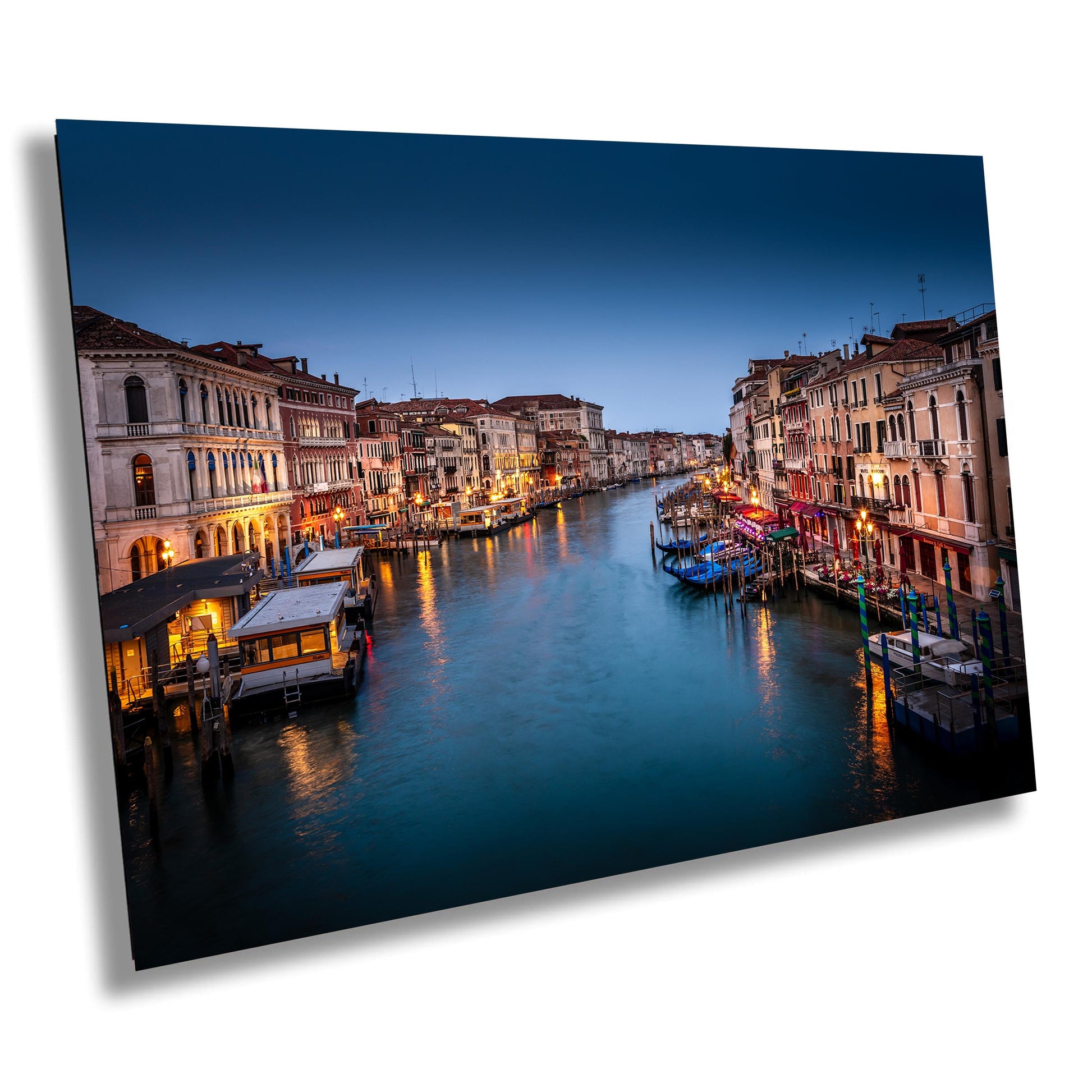 Venice Dawn, Grand Canal, Italy Wall Art, Gondola, Rialto Bridge, Venetian, Travel Photography, Cityscape, Blue Hour, Waterscape, Romantic Decor, Twilight, UNESCO, Pastel Sky, Reflection