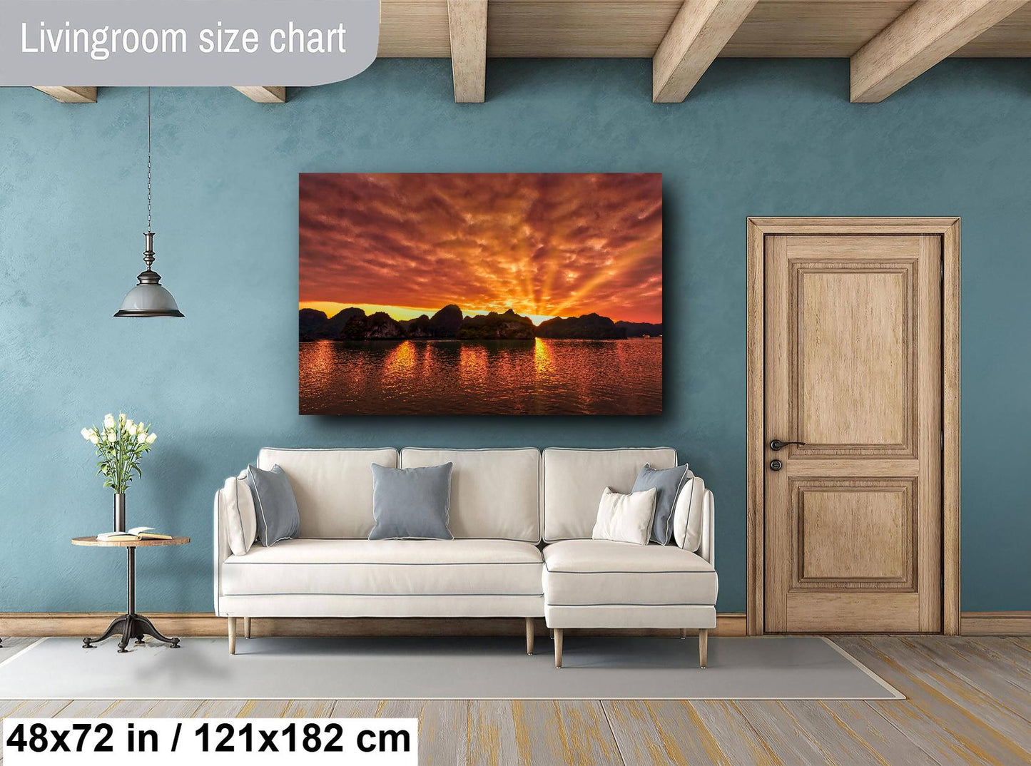 Ha Long Bay Sunset, Vietnam Halong Bay, Fine Art Photography, Home Decor, Large wall Canvas, Sunset Print, Metal, Canvas, Paper, Acrylic