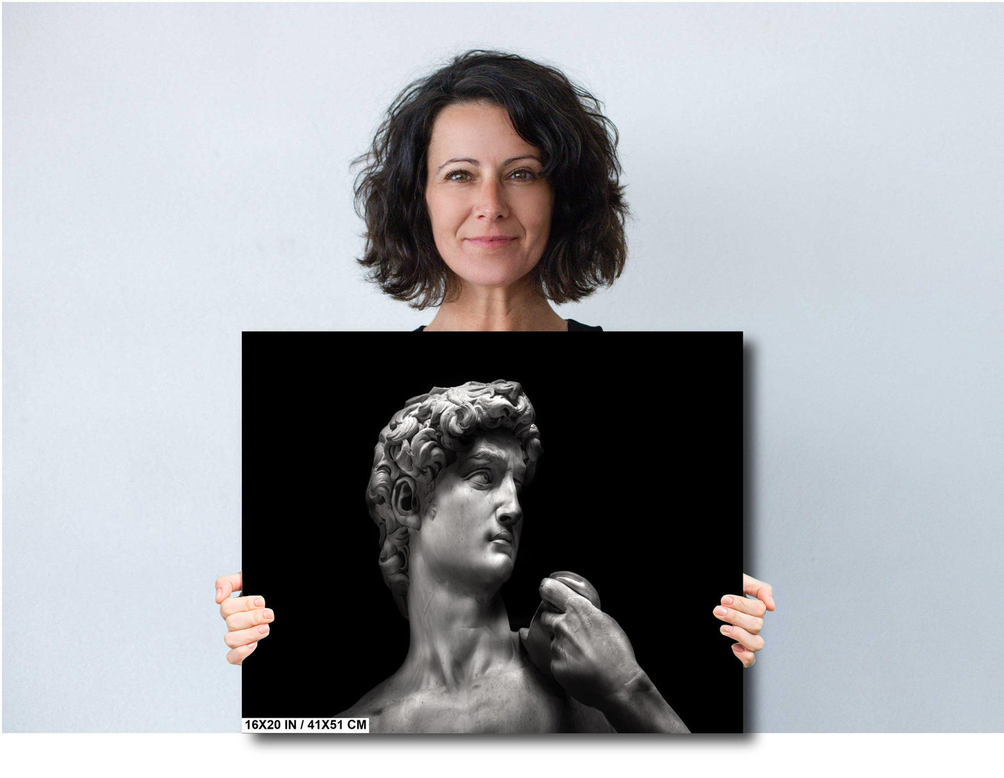 Statue of David Canvas Print, Michelangelo Art, Black and White, David statue print, Famous Art, Modern Art, paper, acrylic, metal